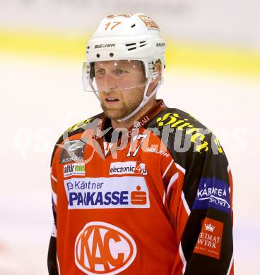 EBEL. Eishockey Bundesliga. KAC gegen VSV. Colton Fretter (KAC). Klagenfurt, am 15.9.2013
Foto: Kuess 

---
pressefotos, pressefotografie, kuess, qs, qspictures, sport, bild, bilder, bilddatenbank