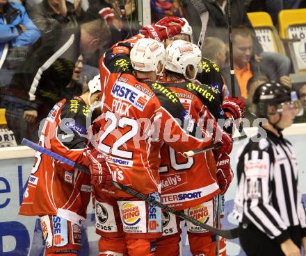 EBEL. Eishockey Bundesliga. KAC gegen Moser Medical Graz 99ers. torjubel  (KAC). Klagenfurt, am 22.9.2013
Foto: Kuess 

---
pressefotos, pressefotografie, kuess, qs, qspictures, sport, bild, bilder, bilddatenbank