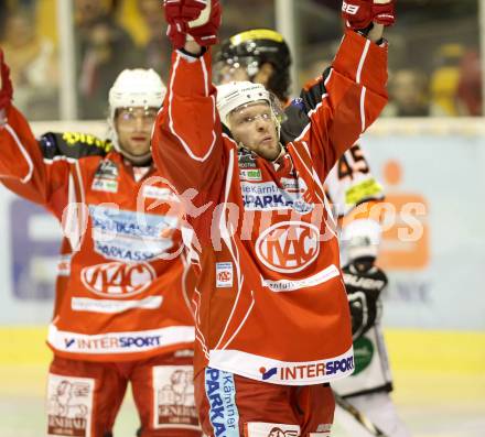 EBEL. Eishockey Bundesliga. KAC gegen Moser Medical Graz 99ers. Torjubel Thomas Poeck (KAC). Klagenfurt, am 22.9.2013
Foto: Kuess 

---
pressefotos, pressefotografie, kuess, qs, qspictures, sport, bild, bilder, bilddatenbank