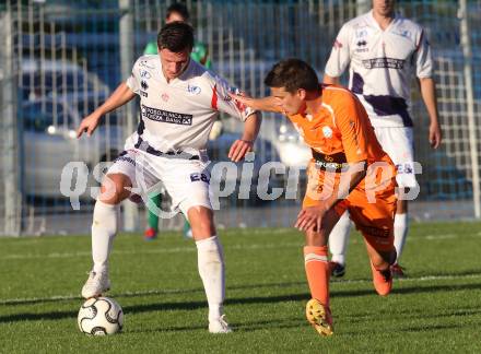 Fussball OEFB Cup. SAK gegen Hartberg. Darjan Aleksic, (SAK), Siegfried Rasswalder  (Hartberg). Klagenfurt, 23.9.2013.
Foto: Kuess
---
pressefotos, pressefotografie, kuess, qs, qspictures, sport, bild, bilder, bilddatenbank