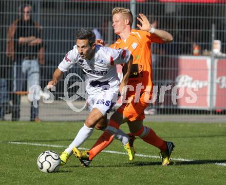 Fussball OEFB Cup. SAK gegen Hartberg. Thomas Riedl, (SAK), Thomas Hopfer (Hartberg). Klagenfurt, 23.9.2013.
Foto: Kuess
---
pressefotos, pressefotografie, kuess, qs, qspictures, sport, bild, bilder, bilddatenbank