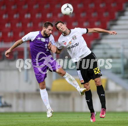 Fussball OEFB Cup. SK Austria Klagenfurt gegen Parndorf. Oliver Pusztai (Austria Klagenfurt), Tomas Horvath  (Parndorf).. Klagenfurt, 24.9.2013.
Foto: Kuess
---
pressefotos, pressefotografie, kuess, qs, qspictures, sport, bild, bilder, bilddatenbank