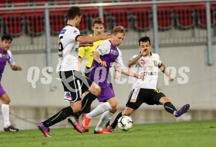 Fussball OEFB Cup. SK Austria Klagenfurt gegen Parndorf. David Poljanec, (Austria Klagenfurt), Tomas Horvath  (Parndorf). Klagenfurt, 24.9.2013.
Foto: Kuess
---
pressefotos, pressefotografie, kuess, qs, qspictures, sport, bild, bilder, bilddatenbank