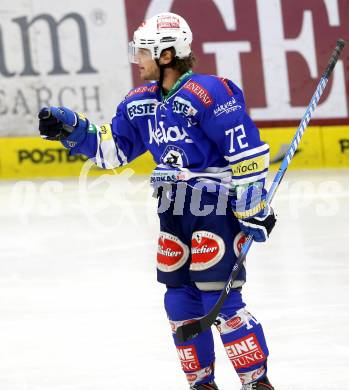 EBEL. Eishockey Bundesliga. EC VSV gegen HDD Telemach Olimpija Ljubljana. Torjubel John Hughes (VSV). Villach, am 29.9.2013.
Foto: Kuess 


---
pressefotos, pressefotografie, kuess, qs, qspictures, sport, bild, bilder, bilddatenbank