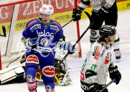 EBEL. Eishockey Bundesliga. EC VSV gegen HDD Telemach Olimpija Ljubljana. Torjubel Alexander Rauchenwald (VSV). Villach, am 29.9.2013.
Foto: Kuess 


---
pressefotos, pressefotografie, kuess, qs, qspictures, sport, bild, bilder, bilddatenbank