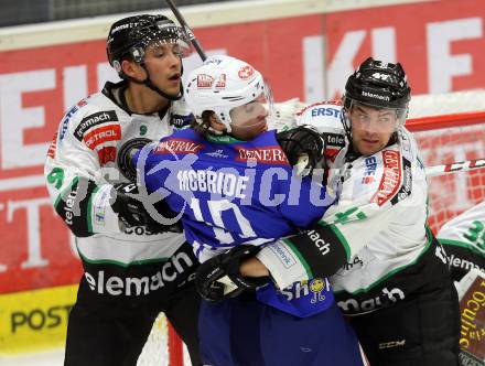 EBEL. Eishockey Bundesliga. EC VSV gegen HDD Telemach Olimpija Ljubljana. Brock McBride, (VSV), Judd Blackwater, Matevz Erman  (Laibach). Villach, am 29.9.2013.
Foto: Kuess 


---
pressefotos, pressefotografie, kuess, qs, qspictures, sport, bild, bilder, bilddatenbank