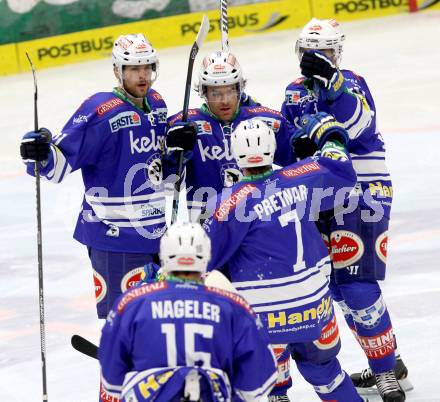 EBEL. Eishockey Bundesliga. EC VSV gegen HC Orli Znojmo.  Torjubel  (VSV). Villach, am 6.10..2013.
Foto: Kuess 


---
pressefotos, pressefotografie, kuess, qs, qspictures, sport, bild, bilder, bilddatenbank