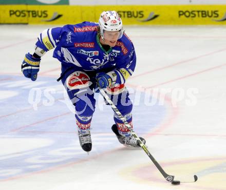 EBEL. Eishockey Bundesliga. EC VSV gegen HC TWK Innsbruck. Michael Forney (VSV). Villach, am 8.10..2013.
Foto: Kuess 


---
pressefotos, pressefotografie, kuess, qs, qspictures, sport, bild, bilder, bilddatenbank