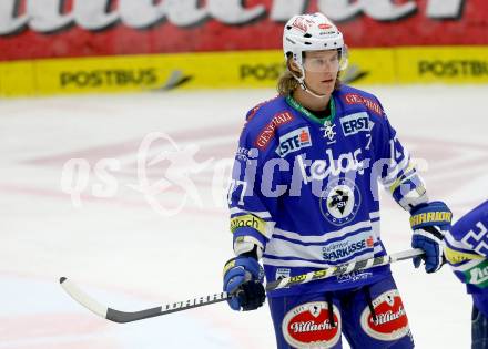 EBEL. Eishockey Bundesliga. EC VSV gegen HC TWK Innsbruck. Michael Forney (VSV). Villach, am 8.10..2013.
Foto: Kuess 


---
pressefotos, pressefotografie, kuess, qs, qspictures, sport, bild, bilder, bilddatenbank