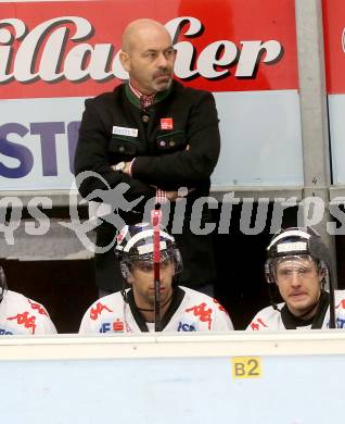 EBEL. Eishockey Bundesliga. EC VSV gegen HC TWK Innsbruck.  Trainer Daniel Naud(Innsbruck). Villach, am 8.10..2013.
Foto: Kuess 


---
pressefotos, pressefotografie, kuess, qs, qspictures, sport, bild, bilder, bilddatenbank