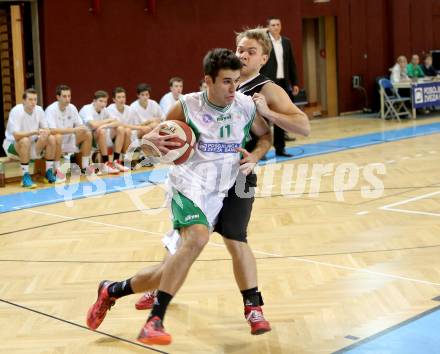 Basketball 2. Bundesliga. KOS KLagenfurt Celovec gegen Woerthersee Piraten. Toman Feinig, (KOS), Timi Huber (Piraten). Klagenfurt, 12.10.2013.
Foto: Kuess
---
pressefotos, pressefotografie, kuess, qs, qspictures, sport, bild, bilder, bilddatenbank