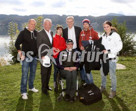 Kaernten Sport Package Uebergabe. Wolfgang Dabernig, Reinhard Tellian, Julia Sciancalepore, Werner Pietsch, Andreas Rapatz, Jenny Ertl, Knauder Michael Martin. Forstsee, 14.10.2013.
Foto: Kuess
---
pressefotos, pressefotografie, kuess, qs, qspictures, sport, bild, bilder, bilddatenbank