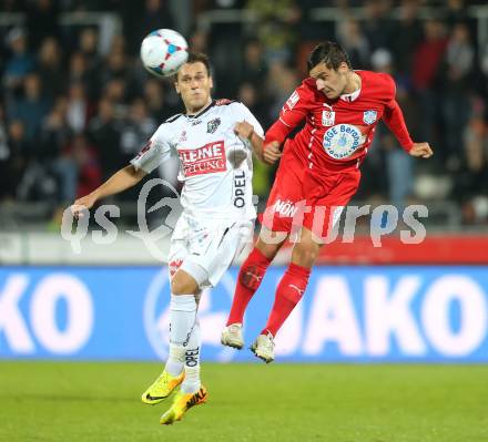 Fussball Bundesliga. RZ Pellets WAC gegen SC Wiener Neustadt. Michael Liendl (WAC), Kristijan Dobras (Wiener Neustadt). Wolfsberg, am 19.10.2013.
Foto: Kuess
---
pressefotos, pressefotografie, kuess, qs, qspictures, sport, bild, bilder, bilddatenbank