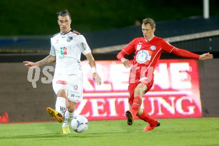 Fussball Bundesliga. RZ Pellets WAC gegen SC Wiener Neustadt. Sandro Gotal (WAC), Mario Pollhammer (Wiener Neustadt). Wolfsberg, am 19.10.2013.
Foto: Kuess
---
pressefotos, pressefotografie, kuess, qs, qspictures, sport, bild, bilder, bilddatenbank