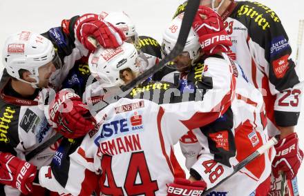 EBEL. Eishockey Bundesliga. EC VSV gegen KAC. Torjubel KAC. Villach, am 22.10..2013.
Foto: Kuess 


---
pressefotos, pressefotografie, kuess, qs, qspictures, sport, bild, bilder, bilddatenbank