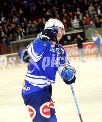 EBEL. Eishockey Bundesliga. EC VSV gegen KAC.  Jubel John Hughes (VSV). Villach, am 22.10..2013.
Foto: Kuess 


---
pressefotos, pressefotografie, kuess, qs, qspictures, sport, bild, bilder, bilddatenbank