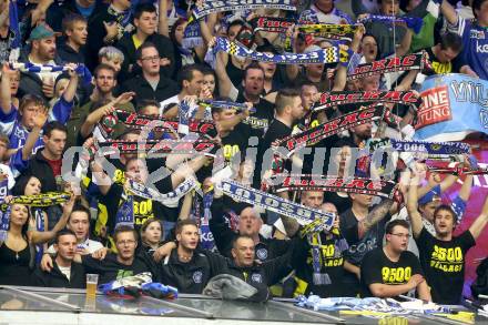 EBEL. Eishockey Bundesliga. EC VSV gegen KAC.  VSV Fans. Villach, am 22.10..2013.
Foto: Kuess 


---
pressefotos, pressefotografie, kuess, qs, qspictures, sport, bild, bilder, bilddatenbank