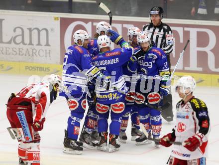 EBEL. Eishockey Bundesliga. EC VSV gegen KAC. Torjubel  (VSV). Villach, am 22.10..2013.
Foto: Kuess 


---
pressefotos, pressefotografie, kuess, qs, qspictures, sport, bild, bilder, bilddatenbank