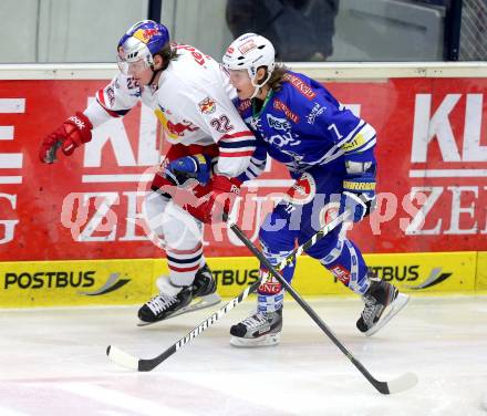 EBEL. Eishockey Bundesliga. EC VSV gegen EC Red Bull Salzburg. Michael Forney, (VSV), Matthew Keith (Salzburg). Villach, am 25.10..2013.
Foto: Kuess 


---
pressefotos, pressefotografie, kuess, qs, qspictures, sport, bild, bilder, bilddatenbank