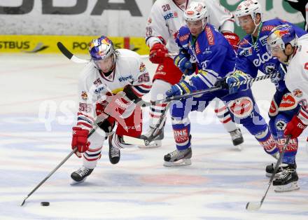 EBEL. Eishockey Bundesliga. EC VSV gegen EC Red Bull Salzburg. Marco Pewal, (VSV), Derek Ryan, Dave Meckler  (Salzburg). Villach, am 25.10..2013.
Foto: Kuess 


---
pressefotos, pressefotografie, kuess, qs, qspictures, sport, bild, bilder, bilddatenbank