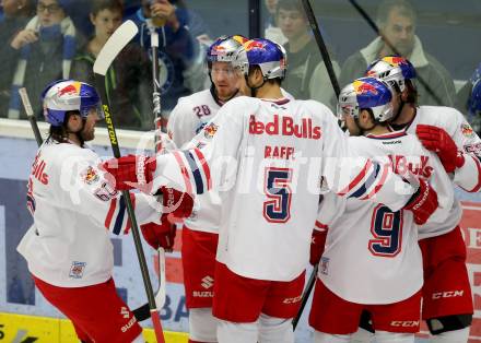 EBEL. Eishockey Bundesliga. EC VSV gegen EC Red Bull Salzburg. Torjubel Salzburg. Villach, am 25.10..2013.
Foto: Kuess 


---
pressefotos, pressefotografie, kuess, qs, qspictures, sport, bild, bilder, bilddatenbank