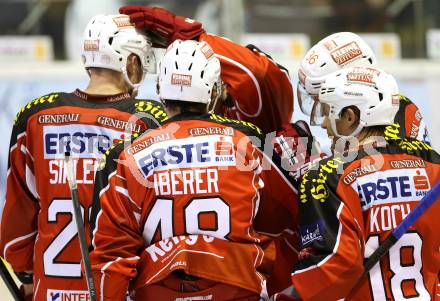 EBEL. Eishockey Bundesliga. KAC gegen EHC LIWEST Linz. Torjubel (KAC). Klagenfurt, am 25.10.2013
Foto: Kuess 

---
pressefotos, pressefotografie, kuess, qs, qspictures, sport, bild, bilder, bilddatenbank