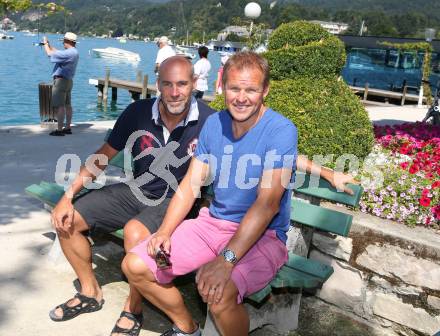 Eishockey.  Christer Olsson (KAC), Johan Stroemwall (VSV). Poertschach, 25.7.2013.
Foto: Kuess
---
pressefotos, pressefotografie, kuess, qs, qspictures, sport, bild, bilder, bilddatenbank