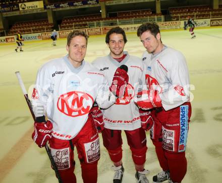 Eishockey. KAC. Manuel Geier, Patrick Berr, David Schuller. Klagenfurt, 28.9.2013.
Foto: Kuess
---
pressefotos, pressefotografie, kuess, qs, qspictures, sport, bild, bilder, bilddatenbank