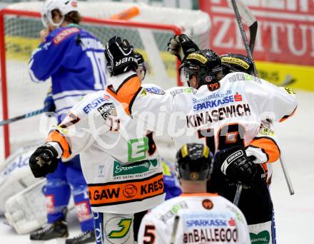 EBEL. Eishockey Bundesliga. EC VSV gegen Moser Medical Graz 99ers.  Torjubel Graz. Villach, am 27.10..2013.
Foto: Kuess 


---
pressefotos, pressefotografie, kuess, qs, qspictures, sport, bild, bilder, bilddatenbank