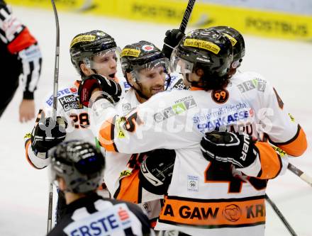 EBEL. Eishockey Bundesliga. EC VSV gegen Moser Medical Graz 99ers.  Torjubel Graz. Villach, am 27.10..2013.
Foto: Kuess 


---
pressefotos, pressefotografie, kuess, qs, qspictures, sport, bild, bilder, bilddatenbank