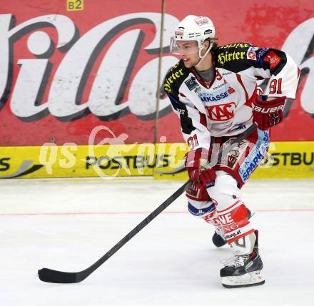 EBEL. Eishockey Bundesliga. EC VSV gegen KAC. Philipp Kreuzer (KAC). Villach, am 22.10..2013.
Foto: Kuess 


---
pressefotos, pressefotografie, kuess, qs, qspictures, sport, bild, bilder, bilddatenbank