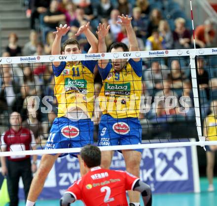 Volleyball Champions League. SK Posijilnica Aich/Dob gegen Lube Banca Marche MACERATA. Danijel Koncilja, Andrej Grut (Aich/Dob). Klagenfurt, am 30.10.2013.
Foto: Kuess
---
pressefotos, pressefotografie, kuess, qs, qspictures, sport, bild, bilder, bilddatenbank