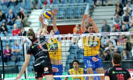 Volleyball Champions League. SK Posijilnica Aich/Dob gegen Lube Banca Marche MACERATA. Rok Satler, Danijel Koncilja, (Aich/Dob). Klagenfurt, am 30.10.2013.
Foto: Kuess
---
pressefotos, pressefotografie, kuess, qs, qspictures, sport, bild, bilder, bilddatenbank