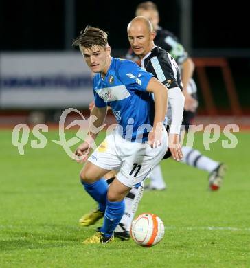 Fussball Regionalliga. VSV gegen LASK. Ivan Drmac,  (VSV), Wolfgang Klapf (LASK). Villach, 31.10.2013.
Foto: Kuess
---
pressefotos, pressefotografie, kuess, qs, qspictures, sport, bild, bilder, bilddatenbank