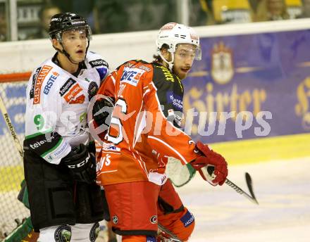 EBEL. Eishockey Bundesliga. KAC gegen HDD TELEMACH Olimpija Ljubljana.  Andreas Noedl, (KAC), Judd Blackwater  (Laibach). Klagenfurt, am 31.10.2013
Foto: Kuess 

---
pressefotos, pressefotografie, kuess, qs, qspictures, sport, bild, bilder, bilddatenbank