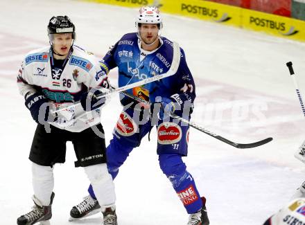 EBEL. Eishockey Bundesliga. EC VSV gegen SAPA Fehervar AV19. Mario Altmann, (VSV), NEMETH Attila (Alba Volan). Villach, am 31.10..2013.
Foto: Kuess 


---
pressefotos, pressefotografie, kuess, qs, qspictures, sport, bild, bilder, bilddatenbank