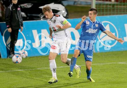 Fussball Bundesliga. RZ Pellets WAC gegen SV Scholz Groedig. Michael Sollbauer, (WAC), Marvin Potzmann (Groedig). Wolfsberg, 2.11.2013.
Foto: Kuess

---
pressefotos, pressefotografie, kuess, qs, qspictures, sport, bild, bilder, bilddatenbank