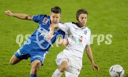 Fussball Bundesliga. RZ Pellets WAC gegen SV Scholz Groedig. Christian Falk,  (WAC), Maximilian Karner (Groedig). Wolfsberg, 2.11.2013.
Foto: Kuess

---
pressefotos, pressefotografie, kuess, qs, qspictures, sport, bild, bilder, bilddatenbank