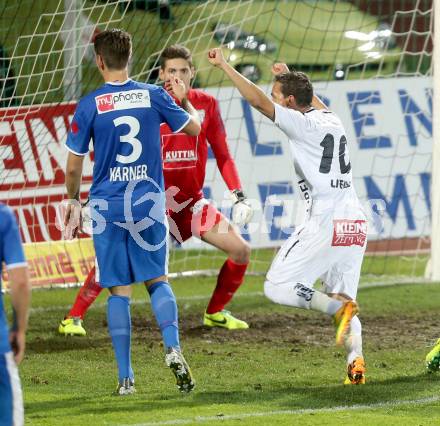 Fussball Bundesliga. RZ Pellets WAC gegen SV Scholz Groedig. Torjubel Michael Liendl (WAC). Wolfsberg, 2.11.2013.
Foto: Kuess

---
pressefotos, pressefotografie, kuess, qs, qspictures, sport, bild, bilder, bilddatenbank