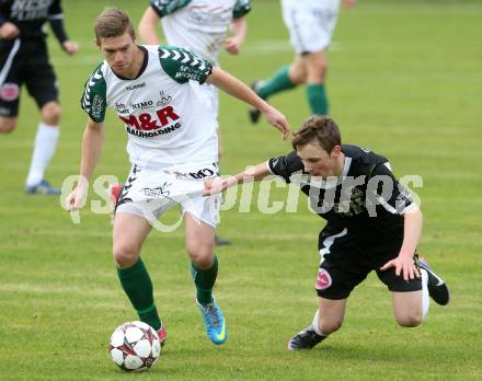 Fussball Kaerntner Liga. SV Feldkirchen/Oberglan gegen SV Spittal/Drau. Daniel Wernig, (Feldkirchen/Oberglan), Peter Wettengl  (Spittal). Feldkirchen, am 2.11.2013.
Foto: Kuess
---
pressefotos, pressefotografie, kuess, qs, qspictures, sport, bild, bilder, bilddatenbank