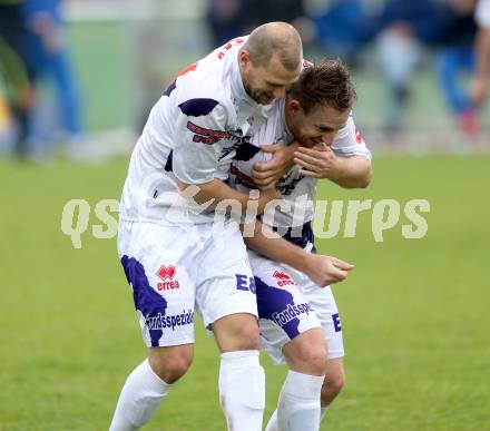 Fussball Regionalliga. SAK gegen KSV Amateure. Torjubel Darijo Biscan, Christian Dlopst (SAK). Welzenegg, am 3.11.2013.
Foto: Kuess
---
pressefotos, pressefotografie, kuess, qs, qspictures, sport, bild, bilder, bilddatenbank