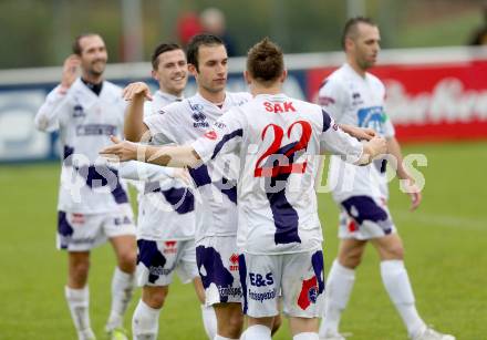 Fussball Regionalliga. SAK gegen KSV Amateure.  Torjubel SAK. Welzenegg, am 3.11.2013.
Foto: Kuess
---
pressefotos, pressefotografie, kuess, qs, qspictures, sport, bild, bilder, bilddatenbank