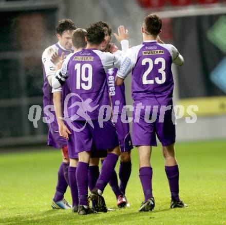 Fussball Regionalliga. SK Austria klagenfurt gegen KSV Amateure. Torjubel  (Austria Klagenfurt). Klagenfurt, 8.11.2013.
Foto: Kuess
---
pressefotos, pressefotografie, kuess, qs, qspictures, sport, bild, bilder, bilddatenbank