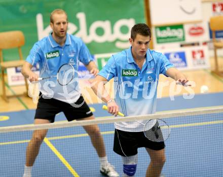 Badminton Bundesliga. ASKOE Kelag Kaernten gegen Moedling. Paul Demmelmayer, Michael Trojan. Klagenfurt, 9.11.2013.
Foto: Kuess
---
pressefotos, pressefotografie, kuess, qs, qspictures, sport, bild, bilder, bilddatenbank