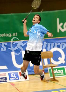 Badminton Bundesliga. ASKOE Kelag Kaernten gegen Moedling. Stefan Wrulich. Klagenfurt, 9.11.2013.
Foto: Kuess
---
pressefotos, pressefotografie, kuess, qs, qspictures, sport, bild, bilder, bilddatenbank