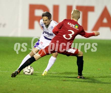 Fussball Regionalliga. SAK gegen St. Florian. Thomas Riedl, (SAK), Michael Ortner  (St.Florian). Welzenegg, am 12.11.2013.
Foto: Kuess
---
pressefotos, pressefotografie, kuess, qs, qspictures, sport, bild, bilder, bilddatenbank