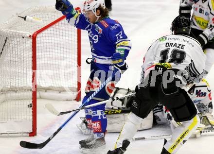 EBEL. Eishockey Bundesliga. EC VSV gegen Dornbirner Eishockey Club.  Torjubel John Hughes (VSV). Villach, am 13.11.2013.
Foto: Kuess 


---
pressefotos, pressefotografie, kuess, qs, qspictures, sport, bild, bilder, bilddatenbank