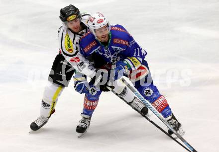 EBEL. Eishockey Bundesliga. EC VSV gegen Dornbirner Eishockey Club.  Derek Ryan, (VSV), Chris D Alvise (Dornbirn). Villach, am 13.11.2013.
Foto: Kuess 


---
pressefotos, pressefotografie, kuess, qs, qspictures, sport, bild, bilder, bilddatenbank