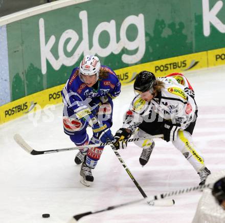 EBEL. Eishockey Bundesliga. EC VSV gegen Dornbirner Eishockey Club.  Michael Forney, (VSV), Marcel Wolf (Dornbirn). Villach, am 13.11.2013.
Foto: Kuess 


---
pressefotos, pressefotografie, kuess, qs, qspictures, sport, bild, bilder, bilddatenbank