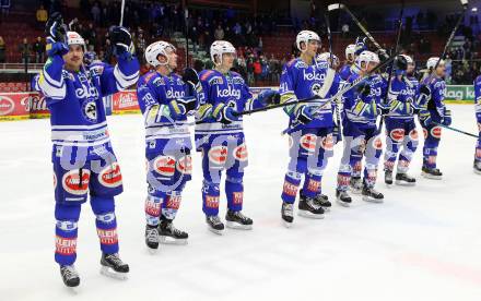 EBEL. Eishockey Bundesliga. EC VSV gegen Dornbirner Eishockey Club.  Jubel VSV. Villach, am 13.11.2013.
Foto: Kuess 


---
pressefotos, pressefotografie, kuess, qs, qspictures, sport, bild, bilder, bilddatenbank